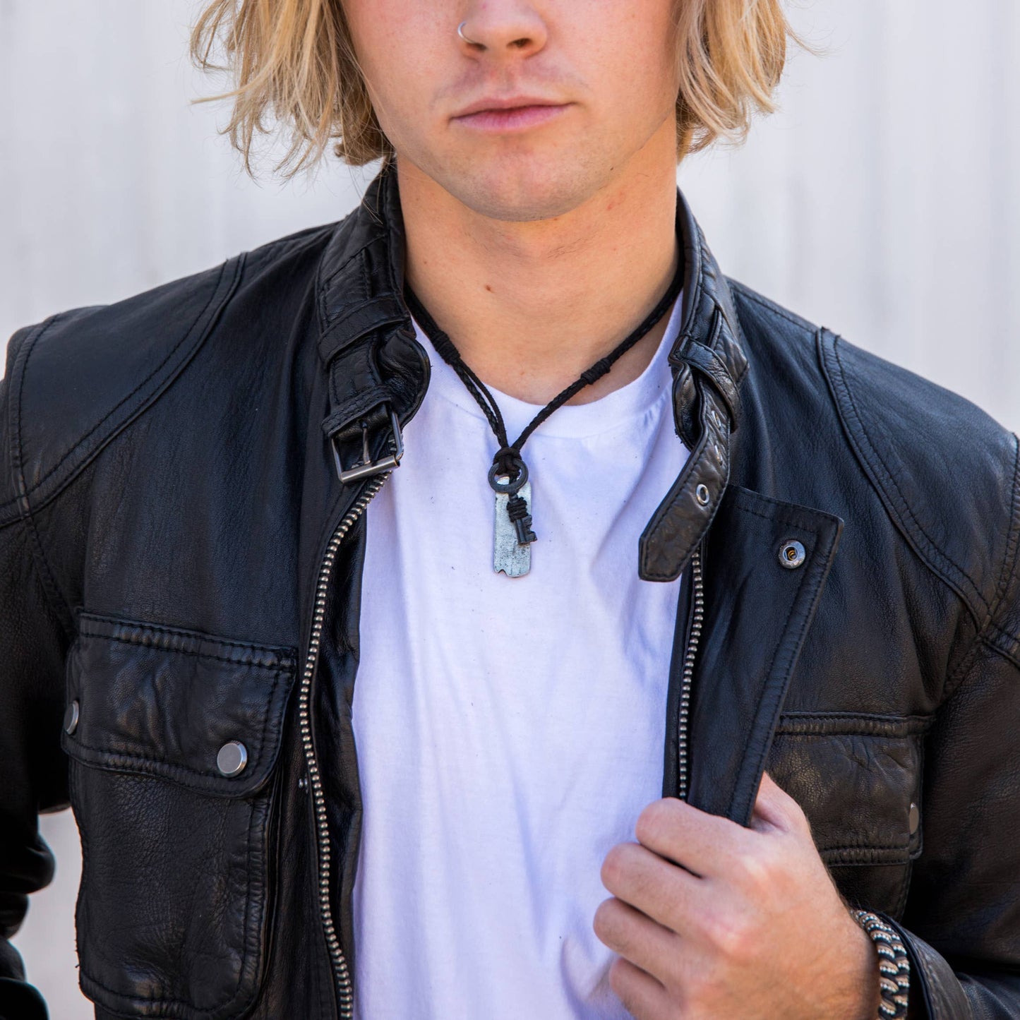 Aadi Black Antique Key Men's Necklace