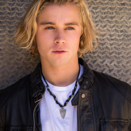 Aadi Smooth Arrowhead On Knotted Leather Men's Necklace