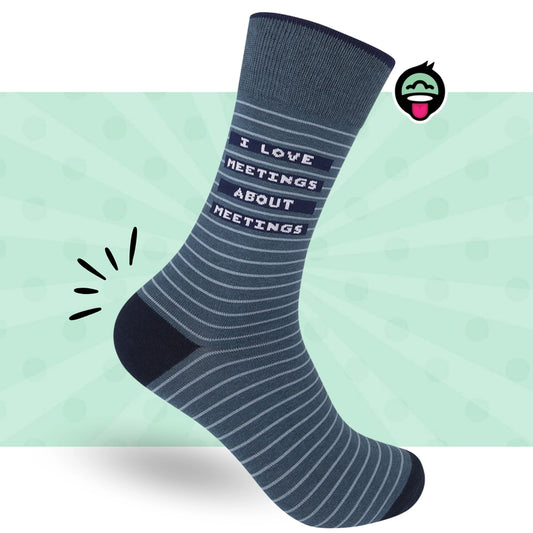I Love Meetings Socks | Funny Unisex | Funatic