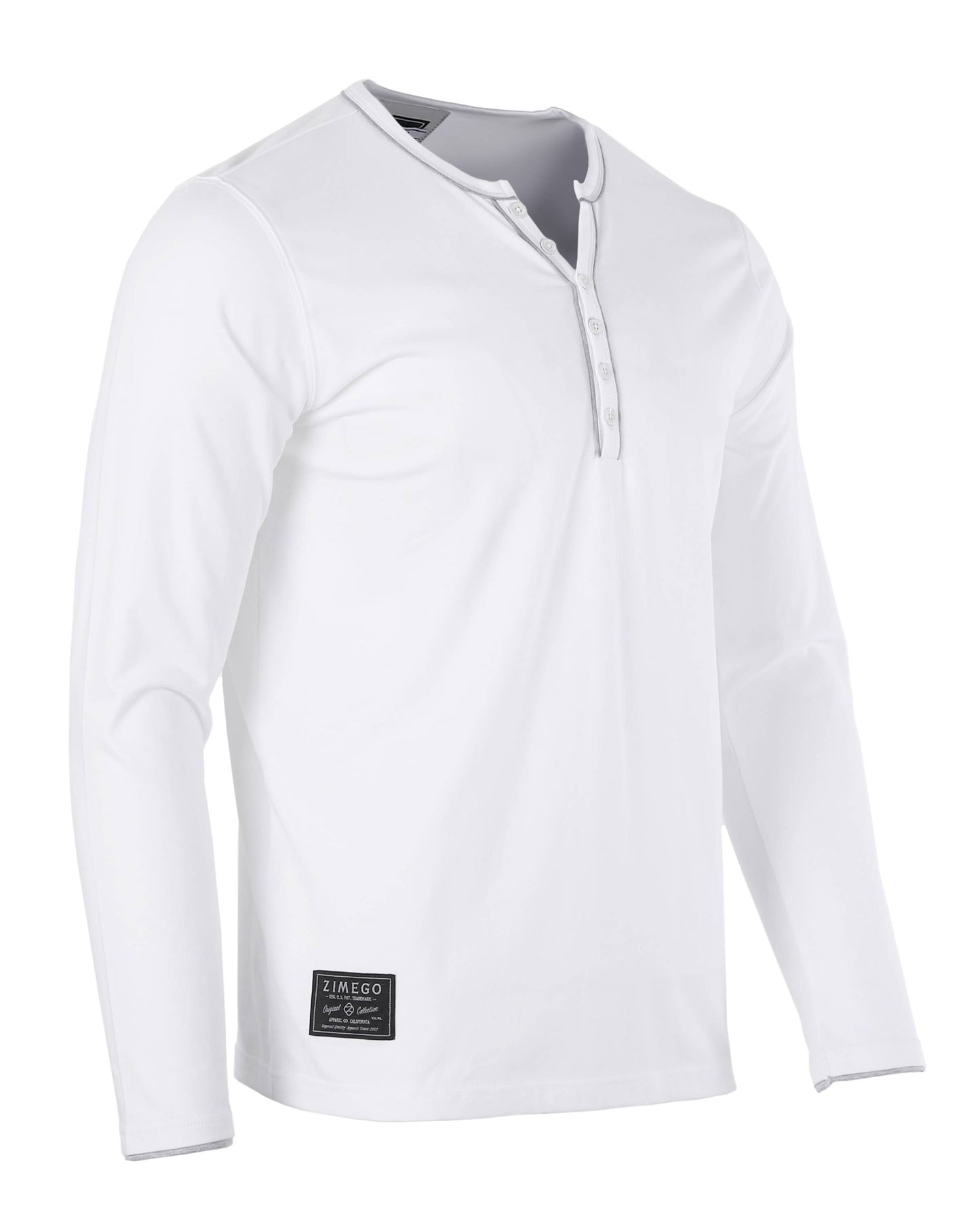 ZIMEGO - Mens Long Sleeve Modern Henley Shirts Casual Henley V Neck