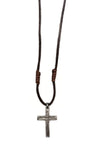 Aadi Cross on Leather Men's Necklace