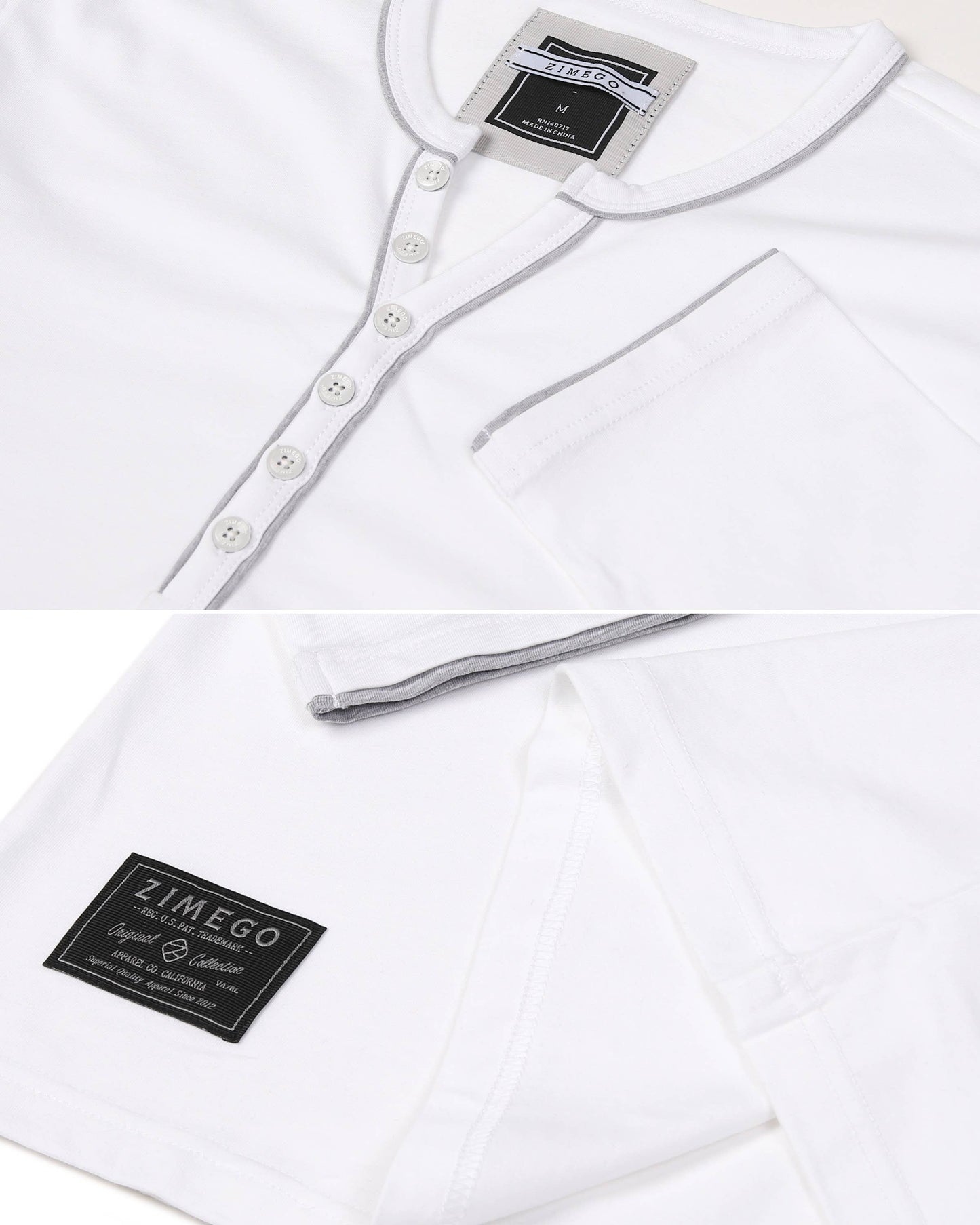 ZIMEGO - Mens Long Sleeve Modern Henley Shirts Casual Henley V Neck