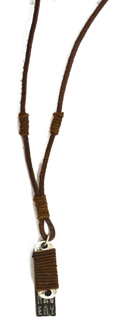 Aadi Brown Leather Men's Necklace