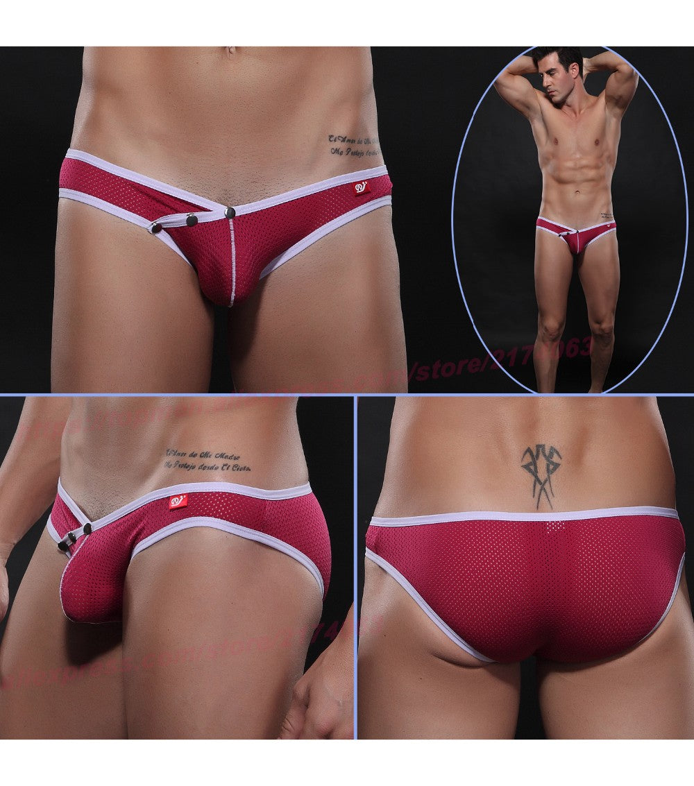 Wangjiang Snap Button Pouch Mesh Bikini (6 Colors), [product_type], Mainstreet Male, Mainstreet Male