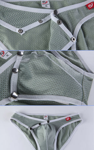 Wangjiang Snap Button Pouch Mesh Bikini (6 Colors), [product_type], Mainstreet Male, Mainstreet Male