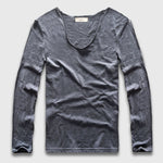 Slim V-Neck Long Sleeve T-Shirt, Top, Mainstreet Male, Mainstreet Male