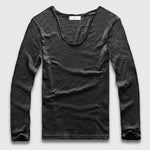 Slim V-Neck Long Sleeve T-Shirt, Top, Mainstreet Male, Mainstreet Male