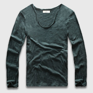 Slim V-Neck Long Sleeve T-Shirt, Top, Mainstreet Male, Mainstreet Male