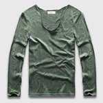 Slim V-Neck Long Sleeve T-Shirt, Top, Mainstreet Male, Mainstreet Male