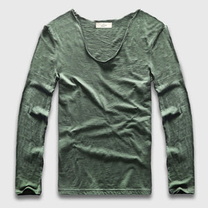 Slim V-Neck Long Sleeve T-Shirt, Top, Mainstreet Male, Mainstreet Male