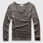 Slim V-Neck Long Sleeve T-Shirt, Top, Mainstreet Male, Mainstreet Male