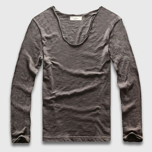 Slim V-Neck Long Sleeve T-Shirt, Top, Mainstreet Male, Mainstreet Male