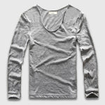 Slim V-Neck Long Sleeve T-Shirt, Top, Mainstreet Male, Mainstreet Male