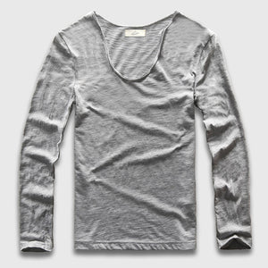 Slim V-Neck Long Sleeve T-Shirt, Top, Mainstreet Male, Mainstreet Male