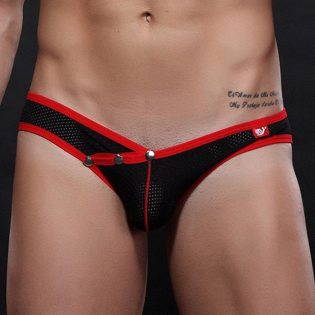 Wangjiang Snap Button Pouch Mesh Bikini (6 Colors), [product_type], Mainstreet Male, Mainstreet Male
