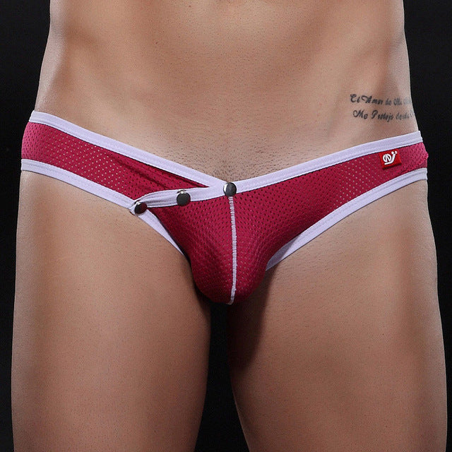 Wangjiang Snap Button Pouch Mesh Bikini (6 Colors), [product_type], Mainstreet Male, Mainstreet Male