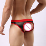 Sheer Stripes Backless Brief (5 Colors), Underwear, Mainstreet Male, Mainstreet Male