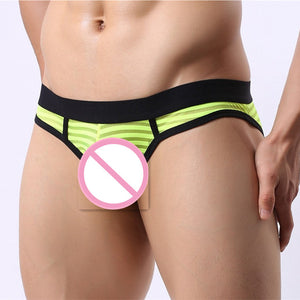 Sheer Stripes Backless Brief (5 Colors), Underwear, Mainstreet Male, Mainstreet Male