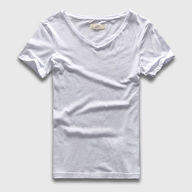 Basic Slim Fit V-Neck T-Shirt, Top, Mainstreet Male, Mainstreet Male
