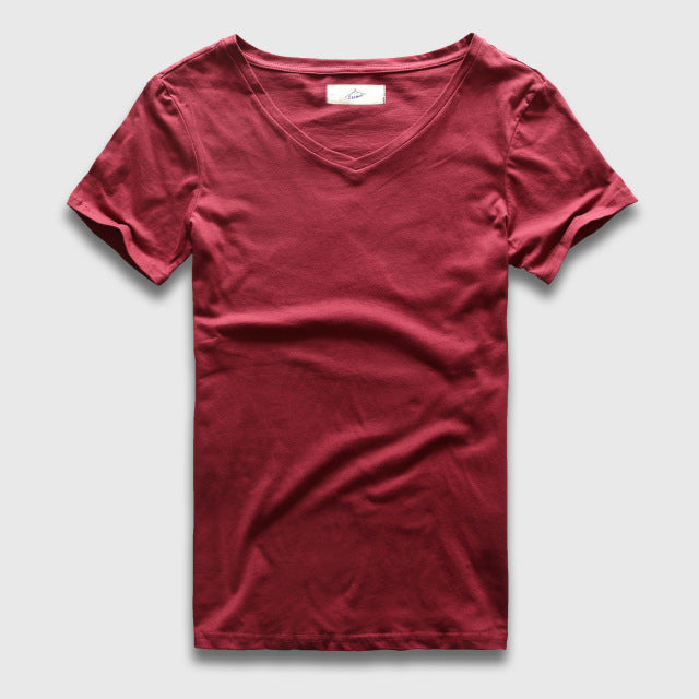 Basic Slim Fit V-Neck T-Shirt, Top, Mainstreet Male, Mainstreet Male