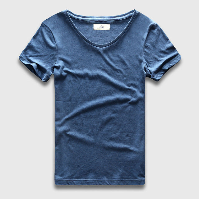 Basic Slim Fit V-Neck T-Shirt, Top, Mainstreet Male, Mainstreet Male