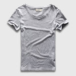 Basic Slim Fit V-Neck T-Shirt, Top, Mainstreet Male, Mainstreet Male