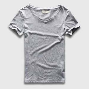 Basic Slim Fit V-Neck T-Shirt, Top, Mainstreet Male, Mainstreet Male