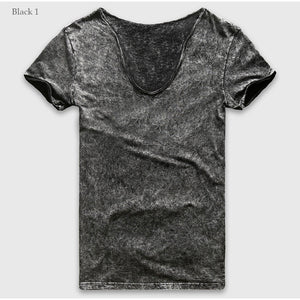 Slim Tight Fit V-Neck Marble T-Shirt, Top, Mainstreet Male, Mainstreet Male