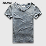 Slim Tight Fit V-Neck Marble T-Shirt, Top, Mainstreet Male, Mainstreet Male