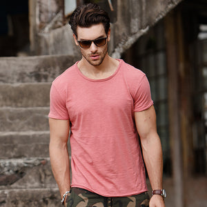 Slim Fit Solid Color T-shirt, Top, Mainstreet Male, Mainstreet Male