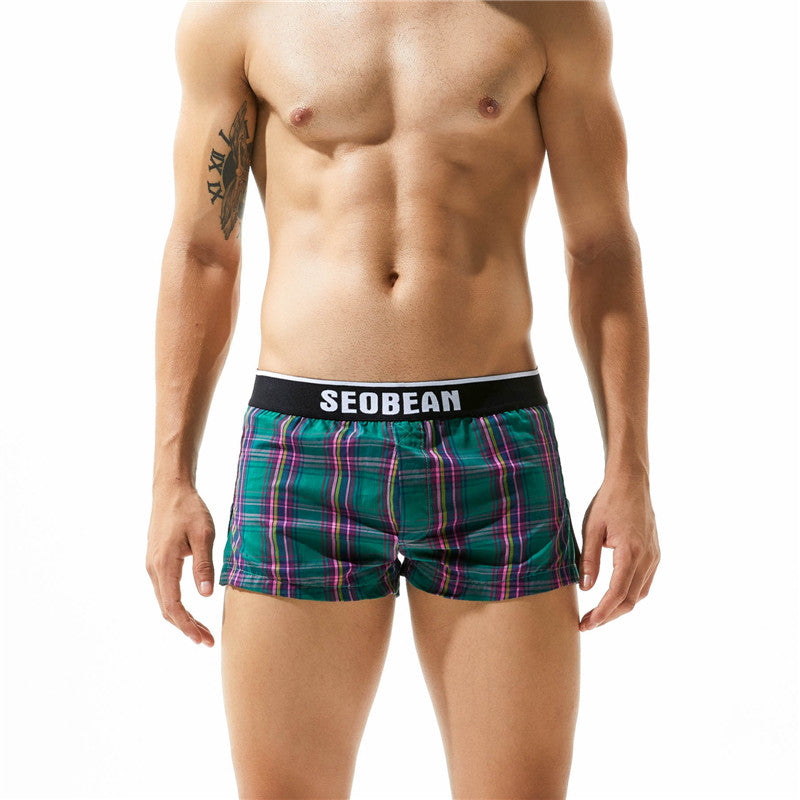SEOBEAN 100% Cotton Plaid Trunks (8 Colors), Underwear, Mainstreet Male, Mainstreet Male