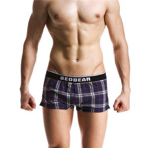 SEOBEAN 100% Cotton Plaid Trunks (8 Colors), Underwear, Mainstreet Male, Mainstreet Male