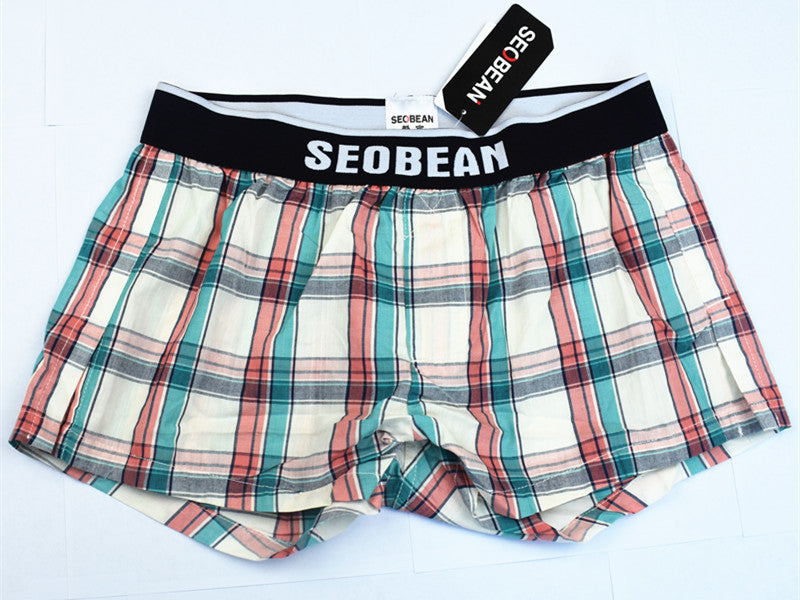 SEOBEAN 100% Cotton Plaid Trunks (8 Colors), Underwear, Mainstreet Male, Mainstreet Male