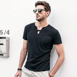 GustOmerD Slim Fit Button Strap V-Neck T-Shirt (3 Colors), Tops, Mainstreet Male, Mainstreet Male
