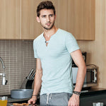 GustOmerD Slim Fit Button Strap V-Neck T-Shirt (3 Colors), Tops, Mainstreet Male, Mainstreet Male