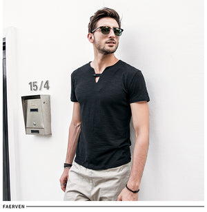 GustOmerD Slim Fit Button Strap V-Neck T-Shirt (3 Colors), Tops, Mainstreet Male, Mainstreet Male