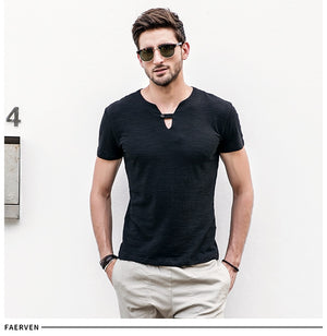 GustOmerD Slim Fit Button Strap V-Neck T-Shirt (3 Colors), Tops, Mainstreet Male, Mainstreet Male