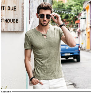 GustOmerD Slim Fit Button Strap V-Neck T-Shirt (3 Colors), Tops, Mainstreet Male, Mainstreet Male
