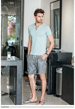 GustOmerD Slim Fit Button Strap V-Neck T-Shirt (3 Colors), Tops, Mainstreet Male, Mainstreet Male
