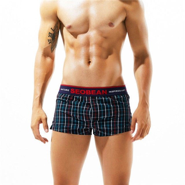 SEOBEAN 100% Cotton Plaid Trunks (8 Colors), Underwear, Mainstreet Male, Mainstreet Male